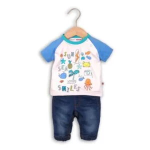 kalhoty riflové a tričko