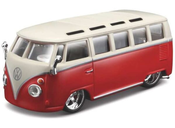 Bburago 1:32 Plus Volkswagen Van Samba Red/White