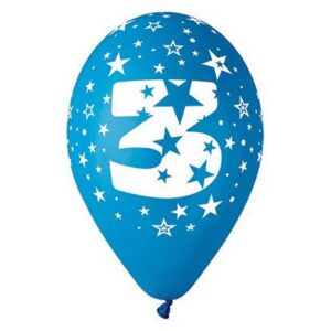 Balónek nafukovací - sada 5ks ČÍSLO "3"
