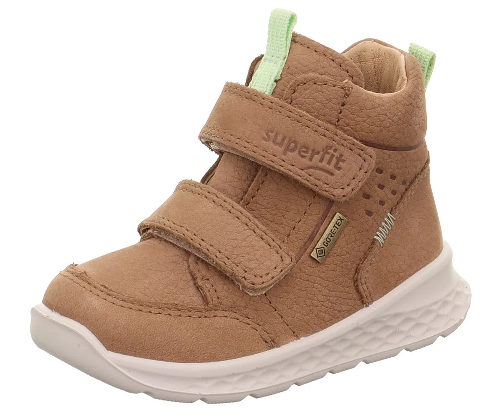 Dětská celoroční obuv BREEZE Brown/Light Green Gore-Tex