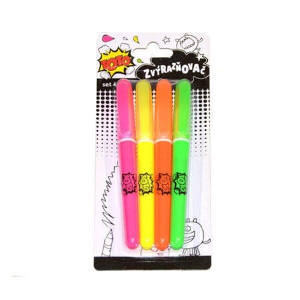 Zvýrazňovače fluo sada 4 ks