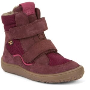 Dívčí zimní barefoot boty TEX WINTER Bordeaux