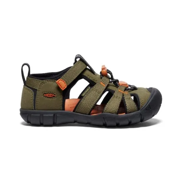 Chlapecké sandály KEEN SEACAMP II CNX dark olive/gold flame - 37