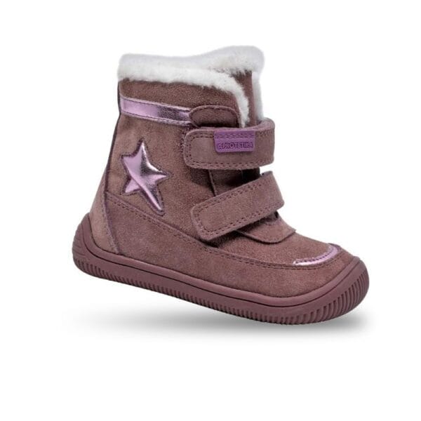 Dívčí zimní boty Barefoot LINET PINK