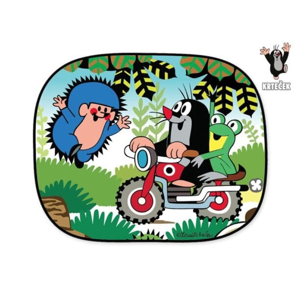 Stínítko do auta 2X Krtek a motorka
