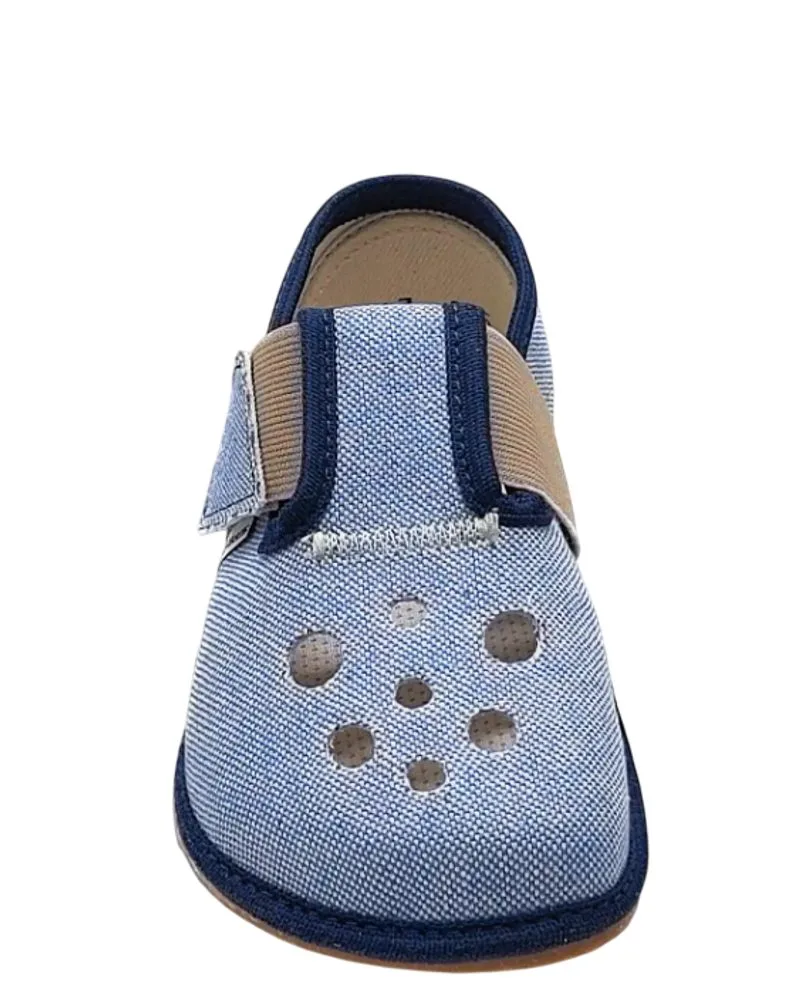 Barefoot chlapecké přezůvky Pegres BF03 textil - modrá - 32