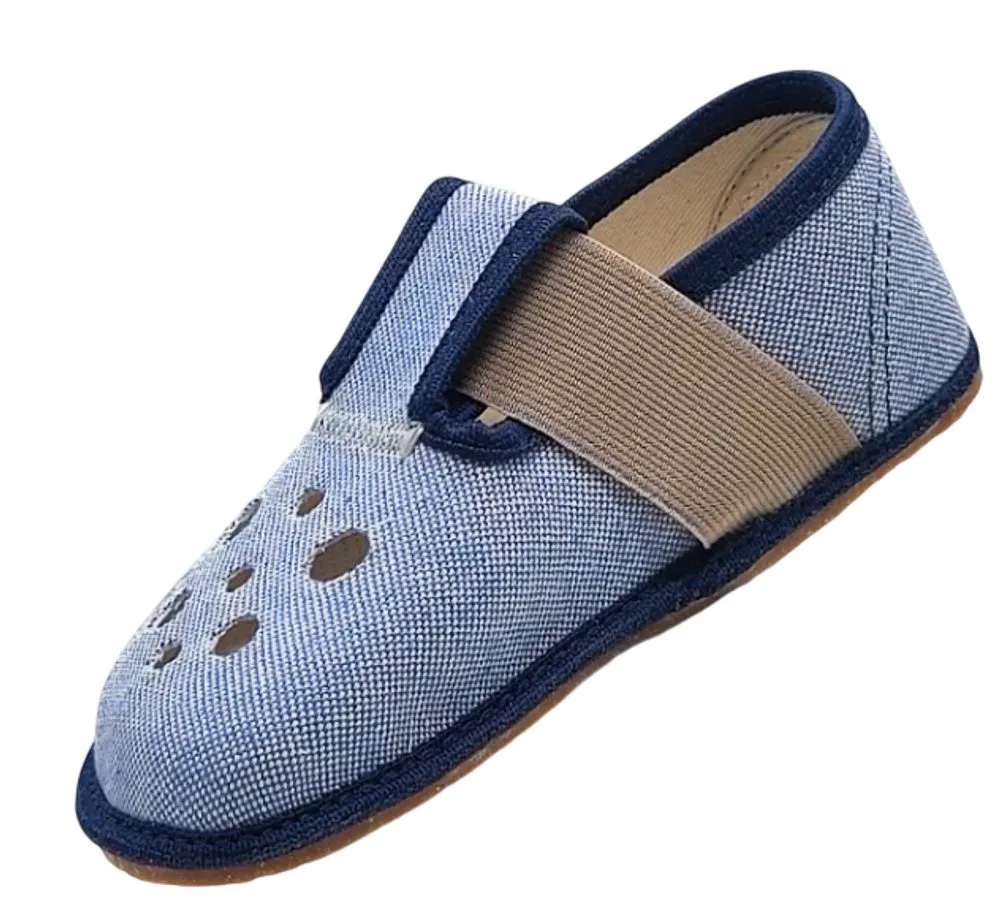 Barefoot chlapecké přezůvky Pegres BF03 textil - modrá - 32