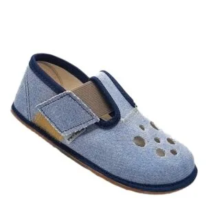 Barefoot chlapecké přezůvky Pegres BF03 textil - modrá - 32