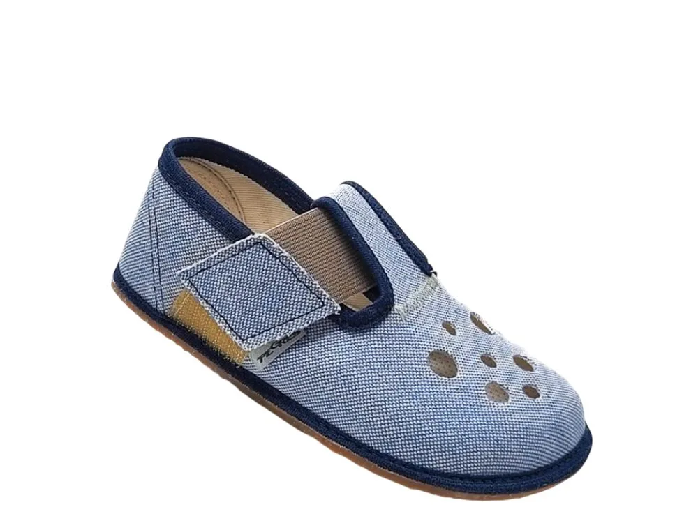 Barefoot chlapecké přezůvky Pegres BF03 textil - modrá - 32