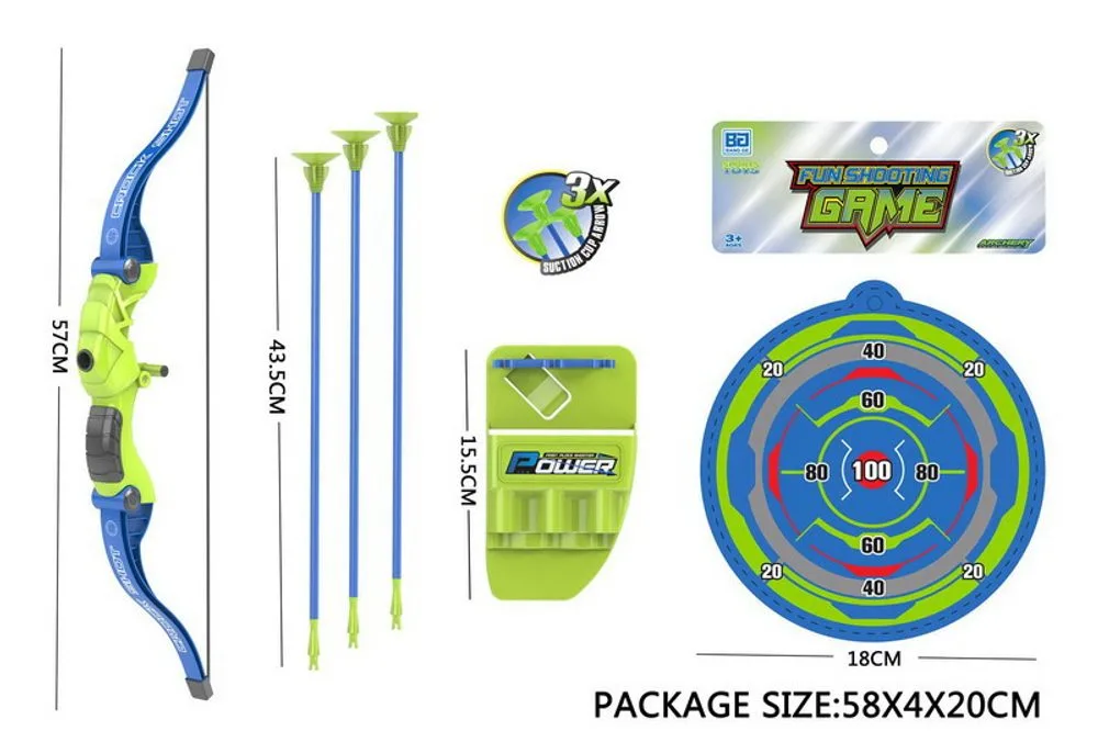 Luk se šípy a terčem - modrý