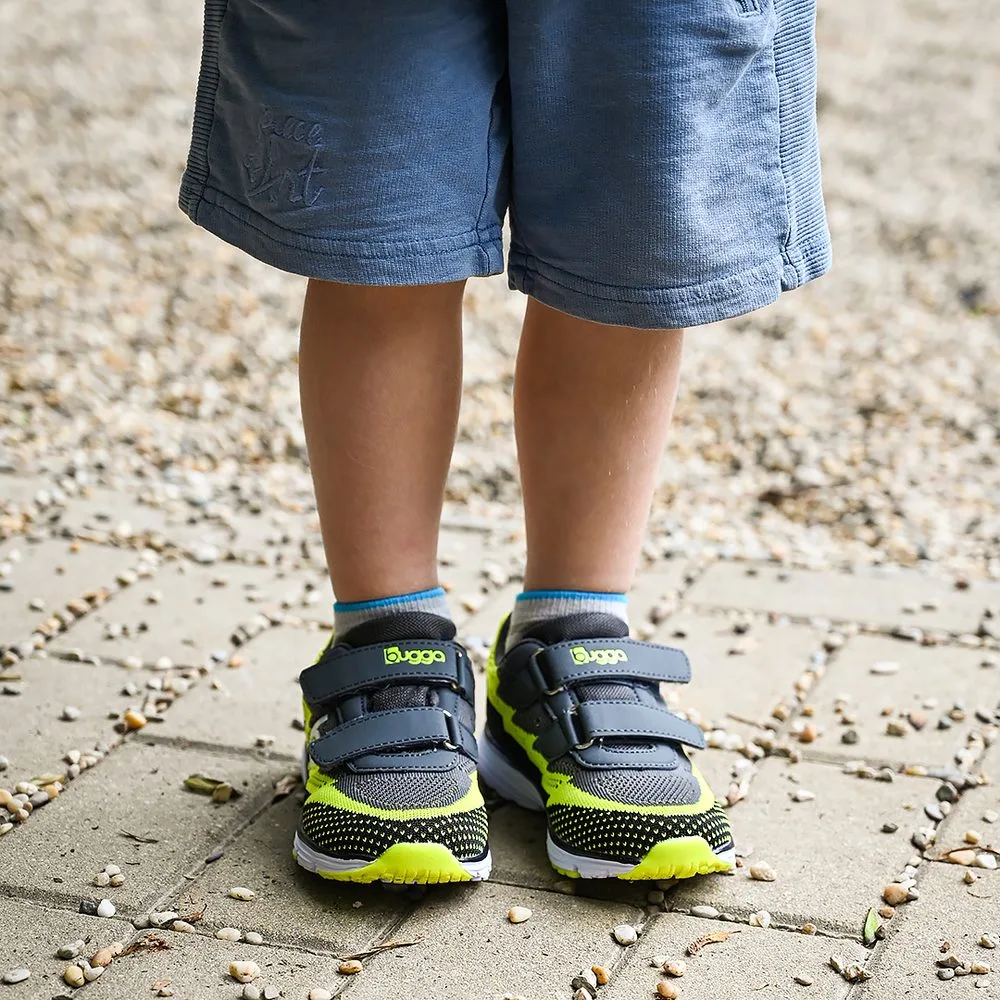 Dětské lehké sportovní tenisky BUGGA HONE Gray/Yellow/Black - 38