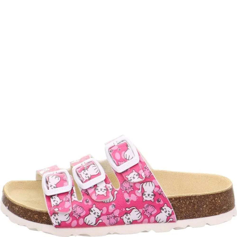 Dívčí korkové pantofle Superfit FOOTBAD Pink/Multicolored 1-800113-5650 - 32