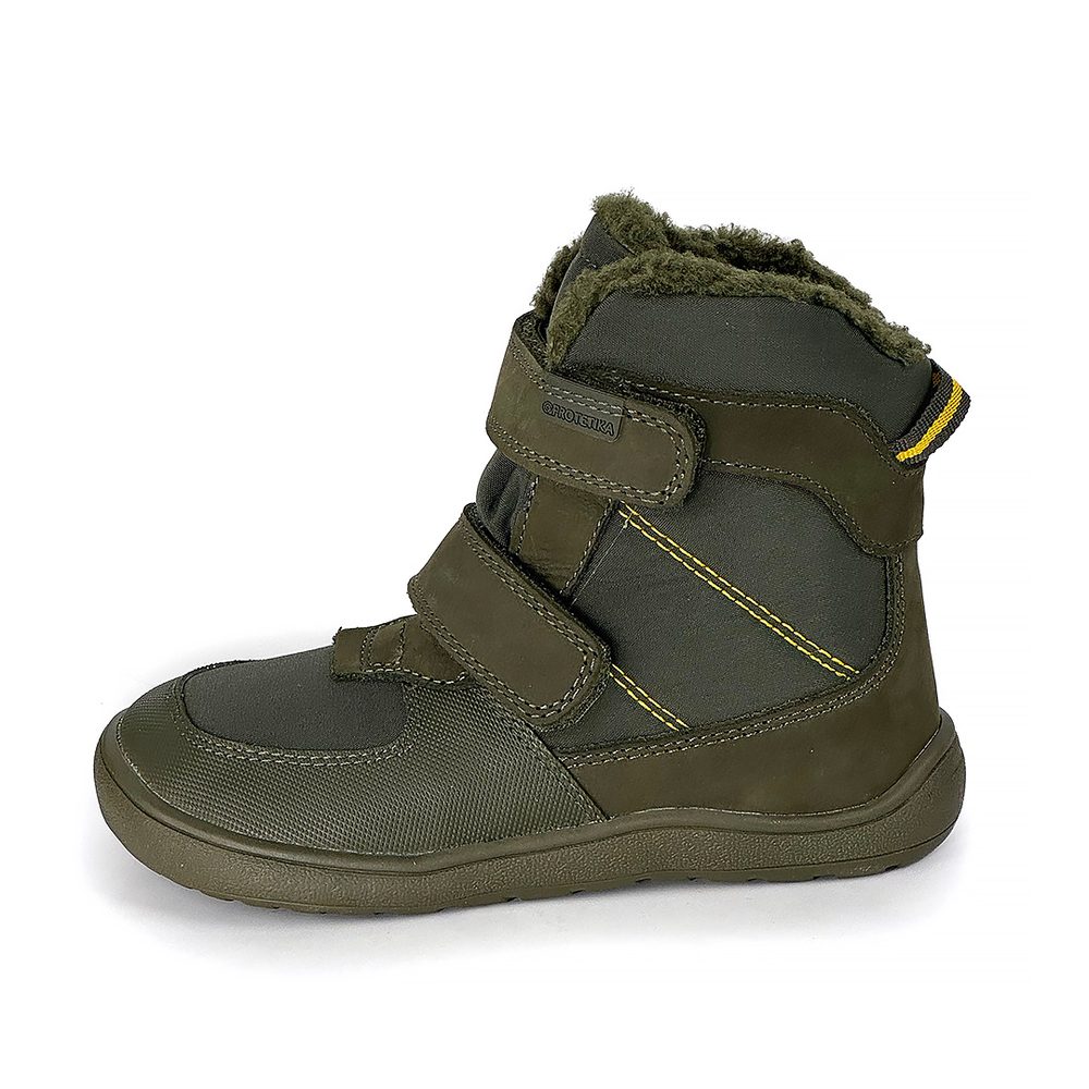 Chlapecké zimní barefoot boty PRO-tex LENO KHAKI - 36