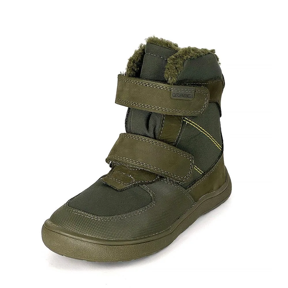 Chlapecké zimní barefoot boty PRO-tex LENO KHAKI - 36