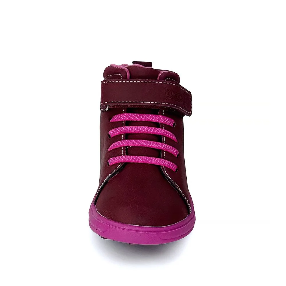 Dívčí celoroční barefoot boty Bugga KAMA Burgundy B00200-07 - 33