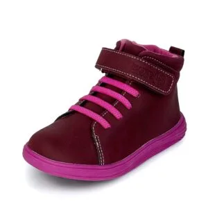 Dívčí celoroční barefoot boty Bugga KAMA Burgundy B00200-07 - 33