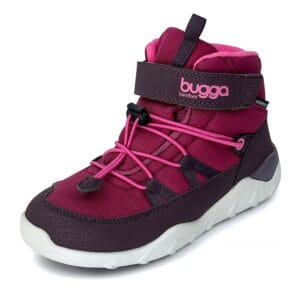 dětské zimní barefootové boty s membránou BUGGA CHRIS Burgundy B00190-16 - 36