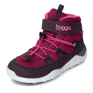 dětské zimní barefootové boty s membránou BUGGA CHRIS Burgundy B00190-16 - 36