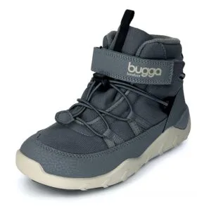 dětské zimní barefootové boty s membránou BUGGA CHRIS Gray B00190-09 - 36