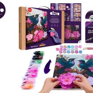 OKTO Malba a 3D modelování obraz "Hummingbirds in Love" 30x40 cm