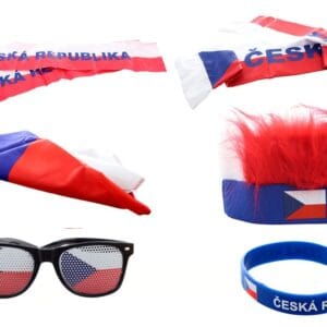 Fandící set Česká republika s čelenkou