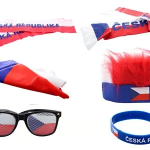 Fandící set Česká republika s čelenkou