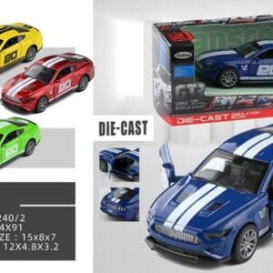 Auto kovové s pruhy na zpětné natažení 12 cm