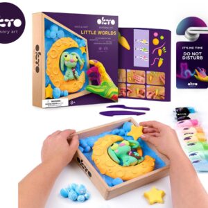 OKTO Modelování Malý svět v rámečku motiv "Zajíček na měsíci" 21x21 cm