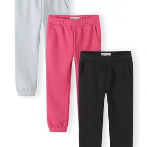 Tepláky dívčí s elastickým pasem a stahovací šňůrkou 3pack Minoti 30FLEECE153 - 98/104 | 3/4let