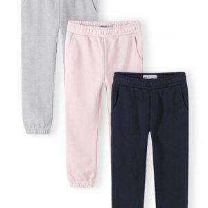 Tepláky dívčí s elastickým pasem a stahovací šňůrkou 3pack Minoti 30FLEECE155 - 98/104 | 3/4let