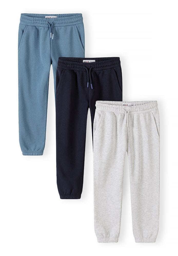 Tepláky slim-fit s elastickým pasem a stahovací šňůrkou 3pack Minoti 29FLEECE286 - 98/104 | 3/4let