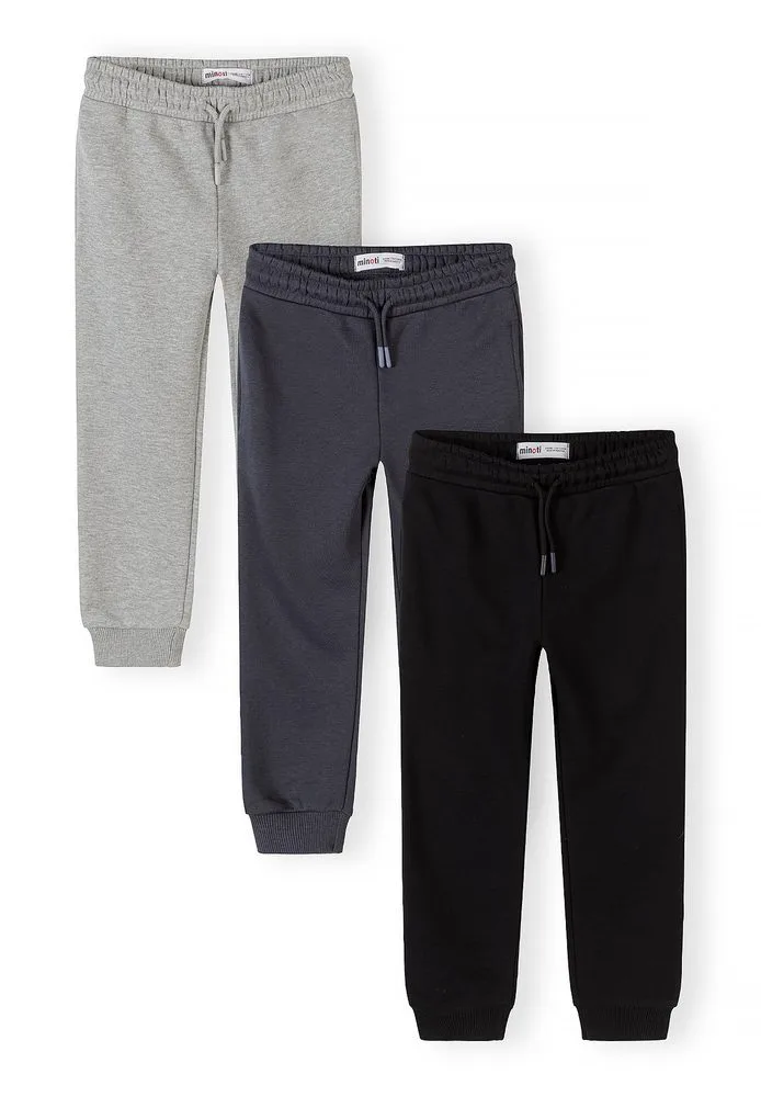 Tepláky slim-fit s elastickým pasem a stahovací šňůrkou 3pack Minoti 29FLEECE287 - 98/104 | 3/4let