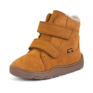 Dětské zimní barefoot boty ZERU TEX FURRY Cognac