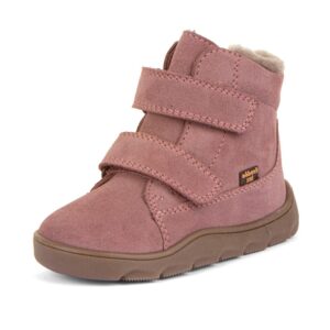 Dívčí zimní barefoot boty ZERU TEX FURRY Dark pink