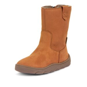 Dívčí zimní barefoot kozačky ZERU TEX BOOT Cognac