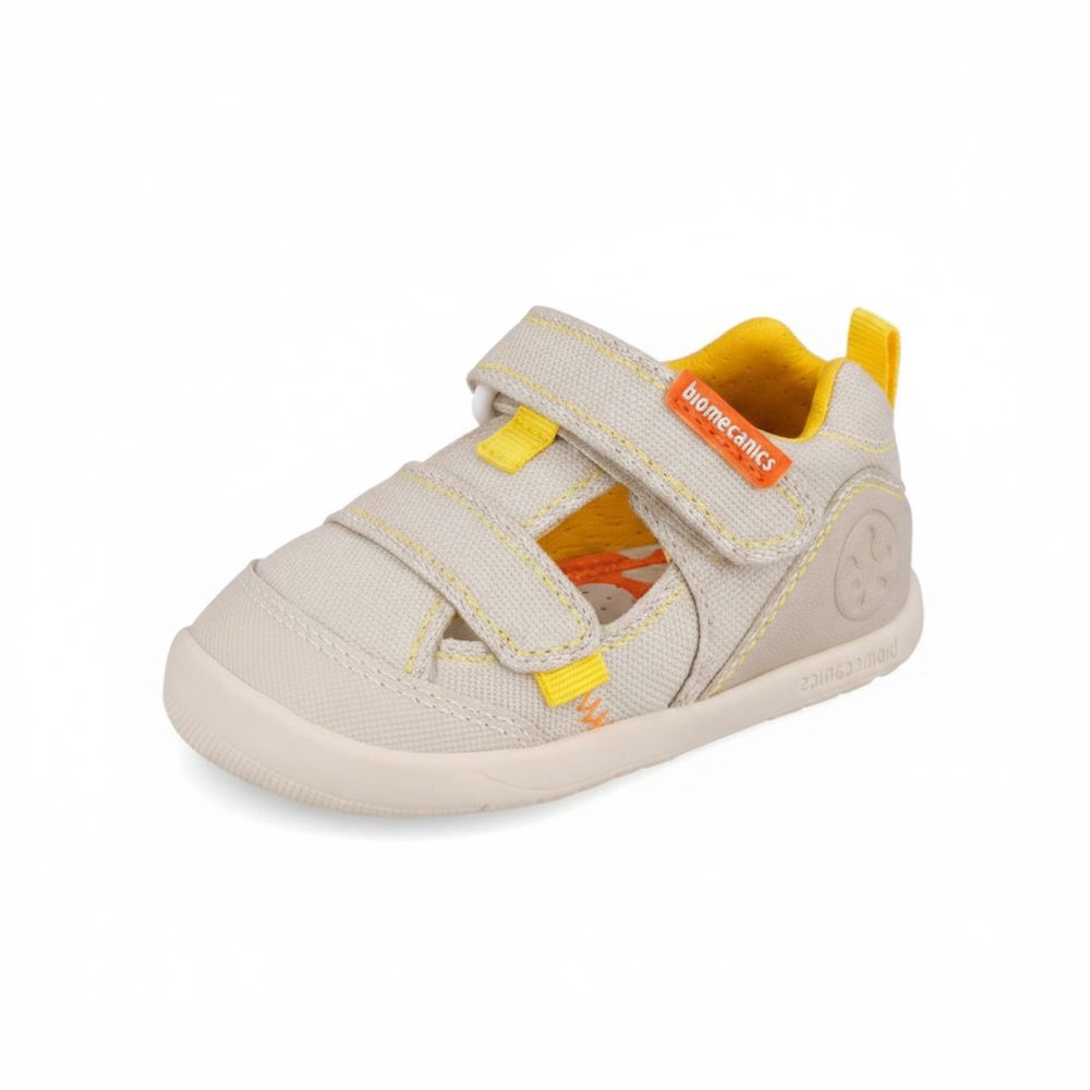 Dětské barefoot sandály LONA BASICA BEIGE Y AMARILLO Biomecanics 262191-C891 - 26