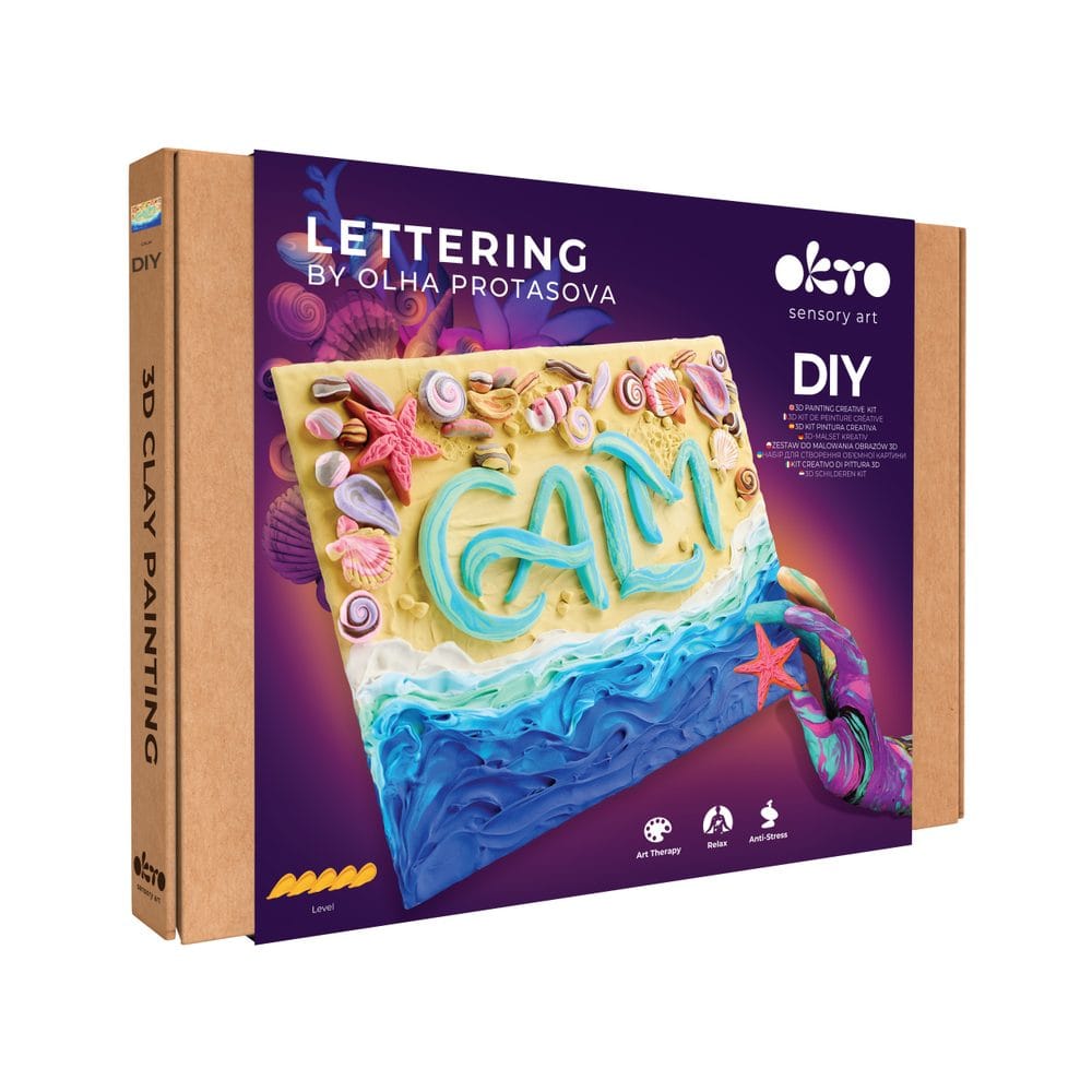 OKTO Lettering Výtvarný set malování hmotou "CALM" 30x40 cm