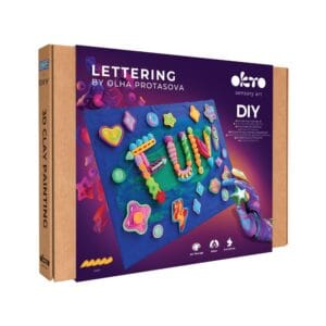 OKTO Lettering Výtvarný set malování hmotou "FUN" 30x40 cm