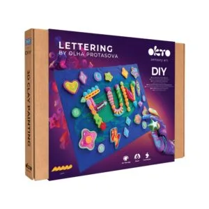 OKTO Lettering Výtvarný set malování hmotou "FUN" 30x40 cm