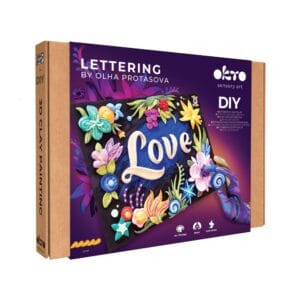 OKTO Lettering Výtvarný set malování hmotou "LOVE" 30x40 cm