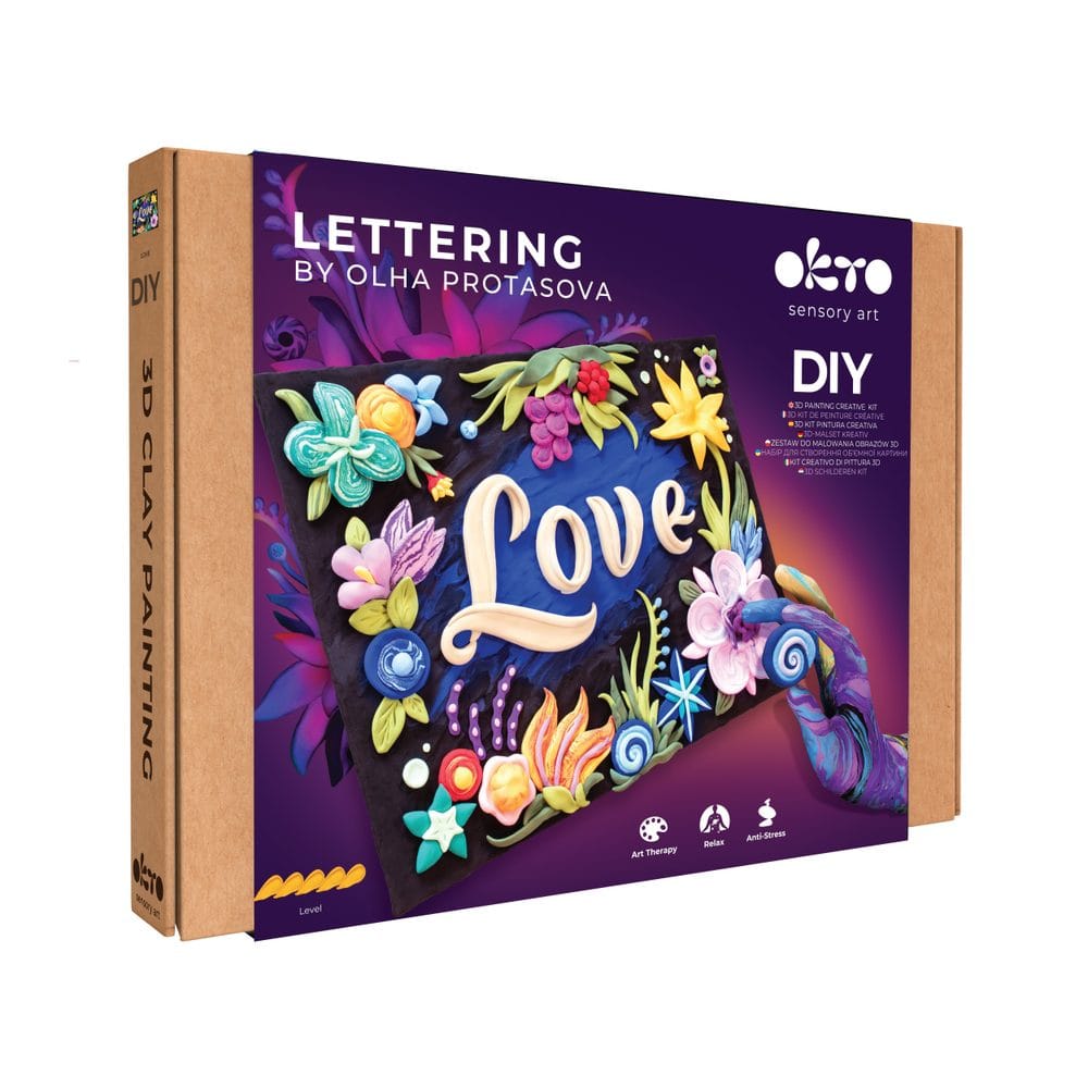 OKTO Lettering Výtvarný set malování hmotou "LOVE" 30x40 cm