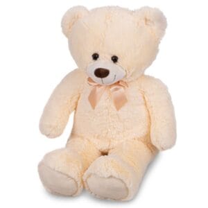 Plush Friends medvěd plyšový 80cm béžový s mašlí
