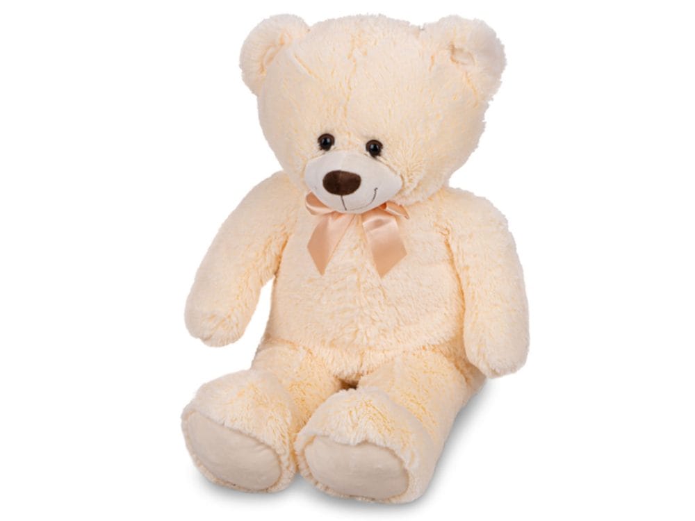 Plush Friends medvěd plyšový 80cm béžový s mašlí