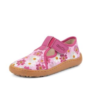 Dívčí plátěné barefoot přezůvky CANVAS T-BAR FLOWERS Froddo G1700439-4 - 36