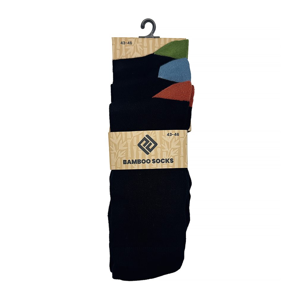 Pánské vysoké ponožky bambusové - 3pack Pidilidi PD0153-02 černá - 43-46